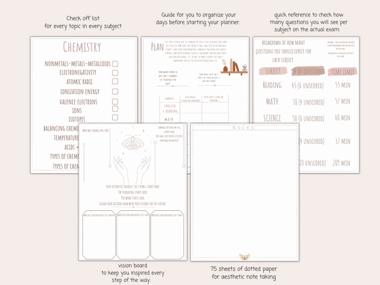 TEAS Exam Study Planner + Notebook in one